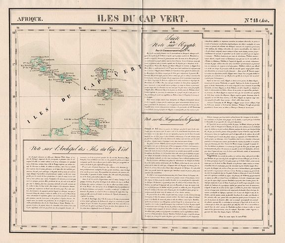 VANDERMAELEN, Ph., Iles du Cap Vert. (Afrique, n°18bis), antique map, old maps