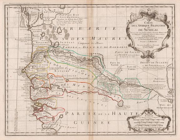 COVENS, J. / MORTIER, C., Carte de l'Afrique Françoise ou du Senegal ..., antique map, old maps