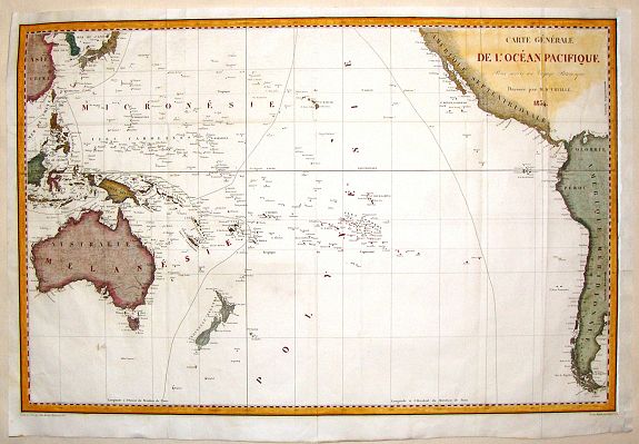 DUMONT D'URVILLE, J. (after), Carte Generale de L'Ocean Pacifique., antique map, old maps