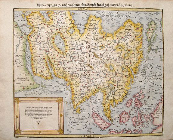 MÜNSTER, S., Asia wie es Jetziger Zeit nach den Furnemesten Herrschafften Abgetheilet und Beschriben ist ., antique map, old maps