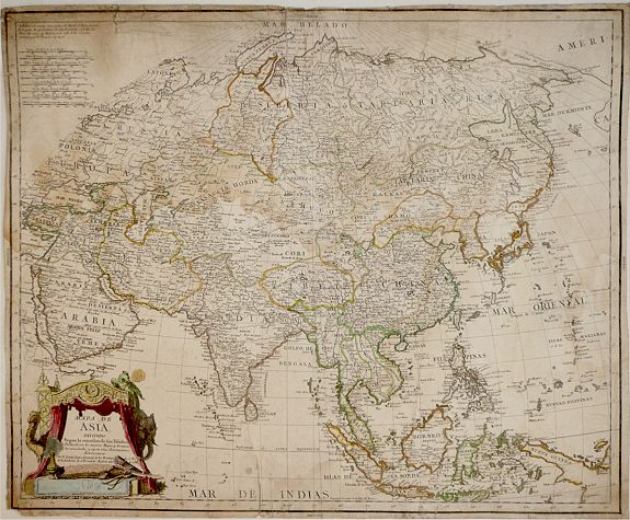 LOPEZ, T., Mapa de Asia : Dividido según la extensión de sus Estados : Formado con los mejores Mapas y documentos nacionales, y sujeto a las observaciones Astronomicas / Por D. Tomás Lopez, Geografo de los Dominios de S.M. de la Academia de S. Fernando, antique map, old maps
