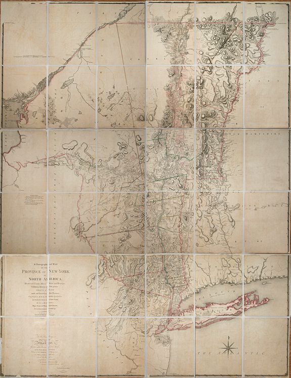 SAUTHIER, Claude Joseph., A Chorographical Map of the Province of New-York in North America, Divided into Counties, Manors, Patents and Townships ... January 1st. 1779., antique map, old maps