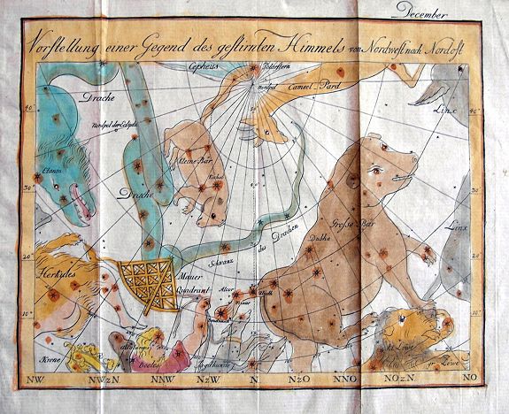 BODE, J. E., Vorstellung einer Gegend des gestirnten Himmels vom Nordwest nach Nordost., antique map, old maps