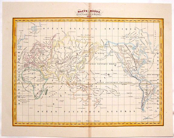 LEJEUNE, T., Mappe-Monde., antique map, old maps