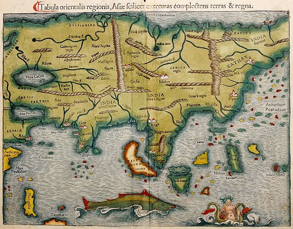 MÜNSTER, S., Tabula orientalis regionis Asiae. . ., antique map, old maps