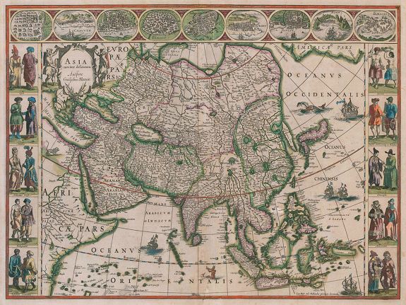 BLAEU, W. , ASIA noviter delineata., antique map, old maps