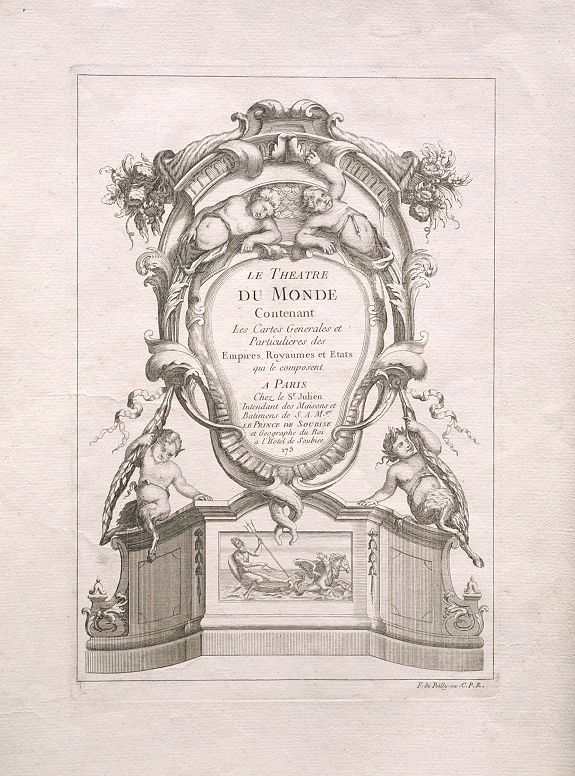 POILLY, F. de, (Title page) Le Theatre Du Monde, antique map, old maps