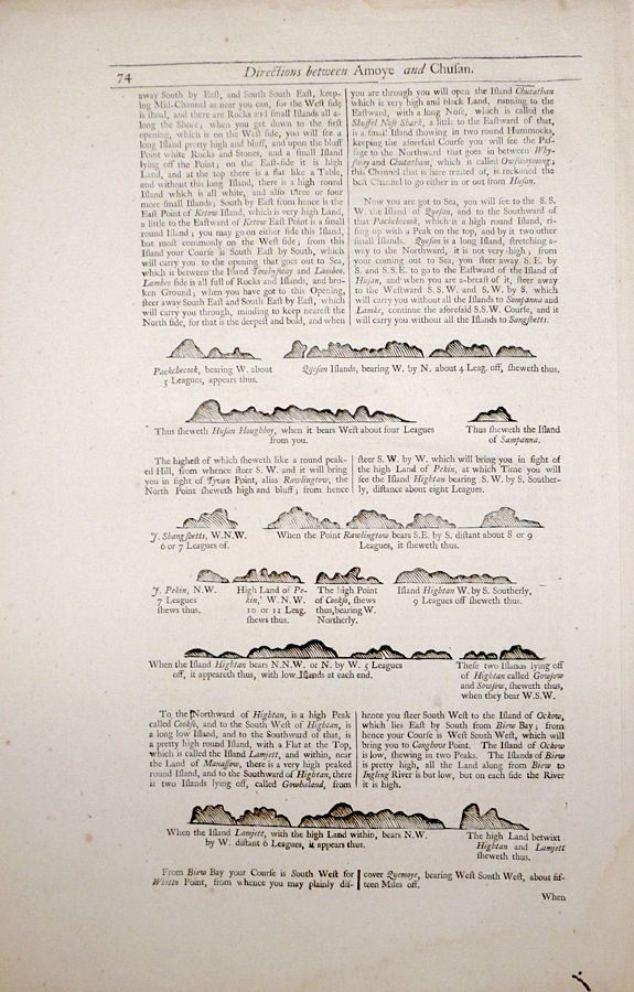 THORNTON, Samuel, Directions between Amoye and Chusan., antique map, old maps