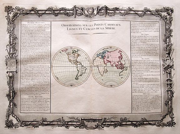 DESNOS, L.C. & DE MORNAS, B, Observations sur les Points Cardinaux. . ., antique map, old maps