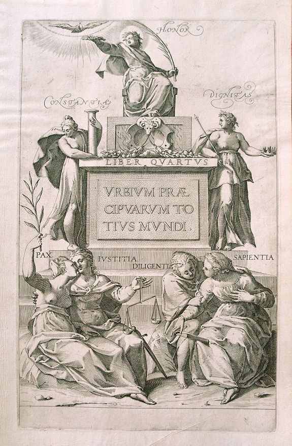 BRAUN, G. / HOGENBERG, F., Title page from Civitatus Orbis Terrarum vol.4., antique map, old maps