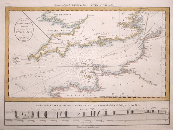 HOGG, A., The British Channel including the Coasts of England and France., antique map, old maps