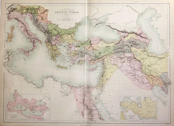 HUGHES, W., Map of the Principle Countries of the Ancient World extending from the Alps to the Southern Frontier of Egypt., antique map, old maps
