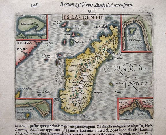 PONTANUS, J.I., I.S. Laurentii. (Madagascar)., antique map, old maps