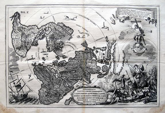 SCHERER, H., Repraesentatio Totius Orbis Terraquei Cuius Partes..., antique map, old maps
