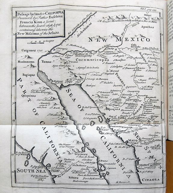 LOCKMAN, J., Travels of the Jesuits...(with Kino map of California)., antique map, old maps