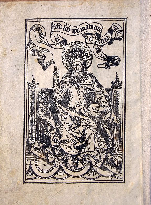 SCHONSPERGER, (God the Father), antique map, old maps