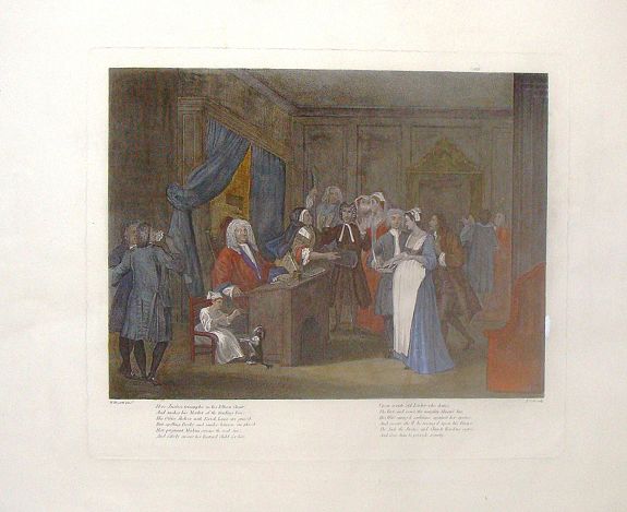 COOK, T. / HOGARTH, W., Here Justice Triumphs in His Elbow Chair., antique map, old maps
