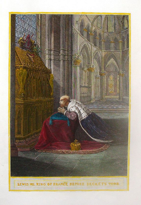 SHARPE, W., Lewis VII, King of France Before Beckett's Tomb., antique map, old maps