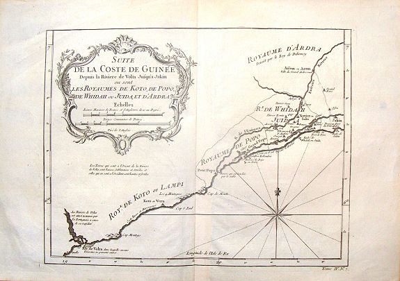 SCHLEY, J., Suite de la Coste de Guinnee Deouis la Riviere de Volta Jusqu'a Jakin., antique map, old maps