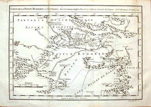 BELLIN, J., Carte de la Petite Bukharie et Pays Voisins., antique map, old maps