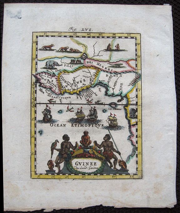 MALLET, A.M., GUINEE das Land - Guiena., antique map, old maps