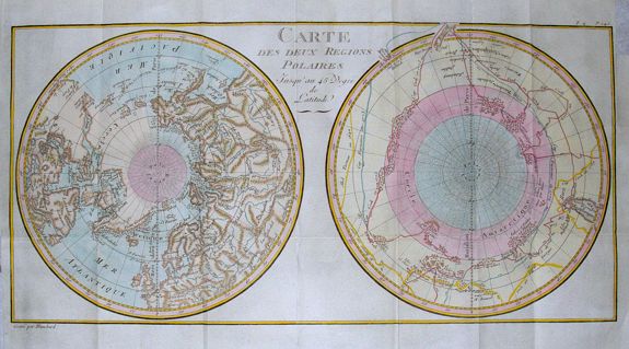 BUFFON, G., Carte Des Deux Regions Polaires..., antique map, old maps