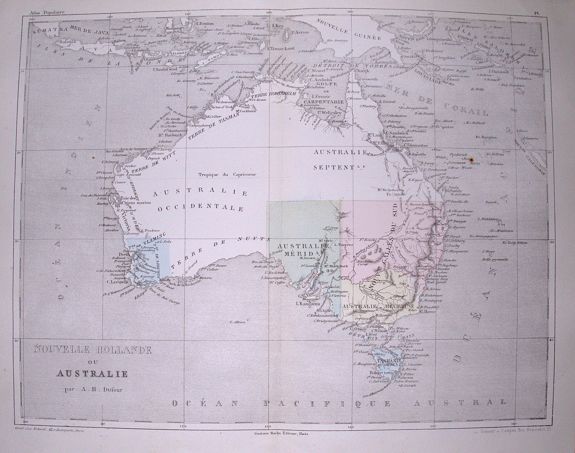 DUFOUR, A., Nouvelle Hollande ou Australie., antique map, old maps