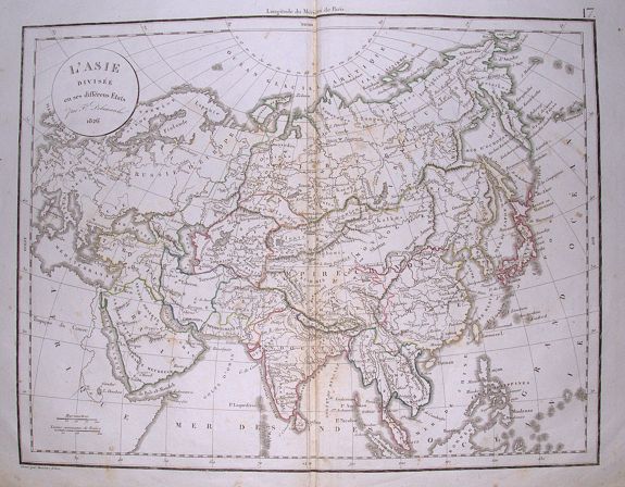 DELAMARCHE, F., L'Asie divisée en ses différens Etats., antique map, old maps