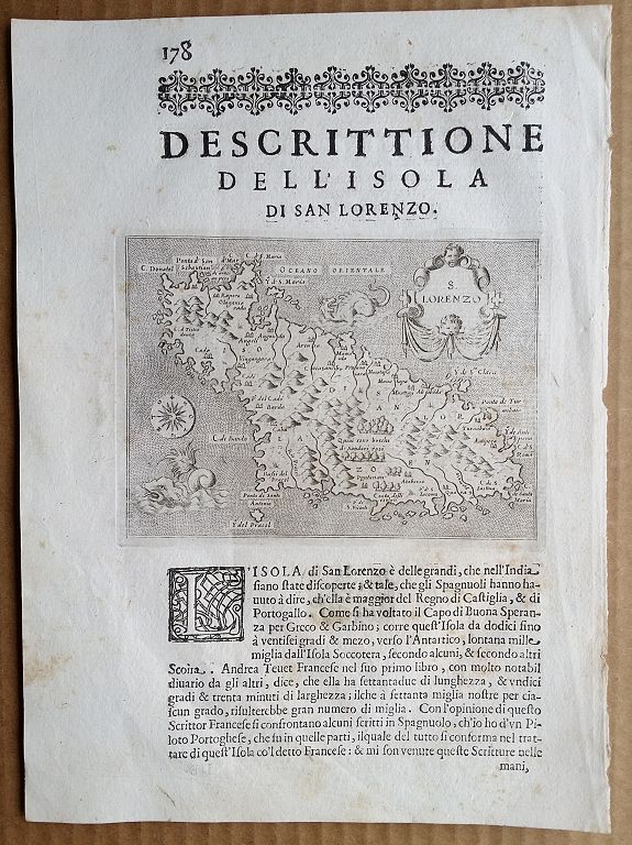 PORCACCHI, T, S. Lorenzo., antique map, old maps