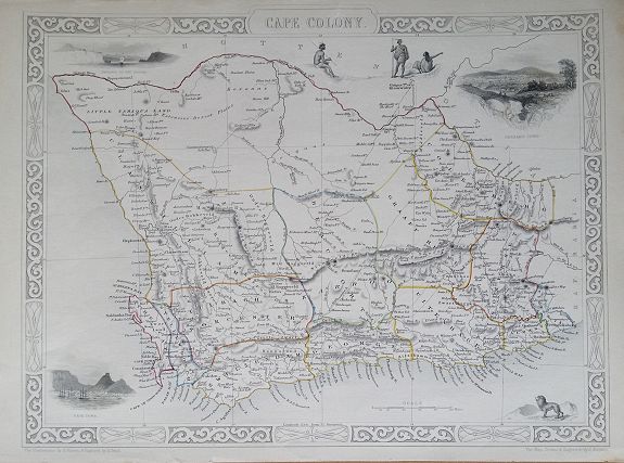 TALLIS, J. / RAPKIN, J, Cape Colony., antique map, old maps
