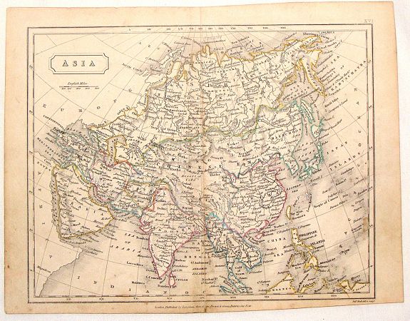 HALL, S., Asia by Sidney Hall., antique map, old maps