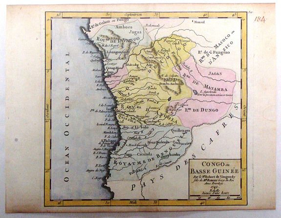 VAUGONDY, R., Congo ou Basse Guinee., antique map, old maps