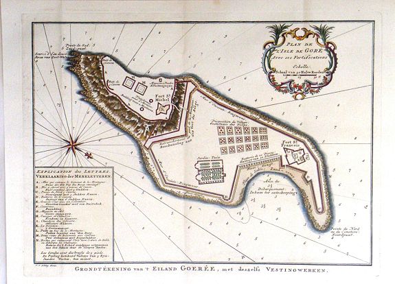 BELLIN, J., Plan de L'Isle de Gore avec ses Fortifications., antique map, old maps