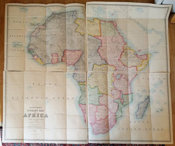 STANFORD, Edward, Stanford's Wall Map: Library Map of Africa, in 4 sheets., antique map, old maps