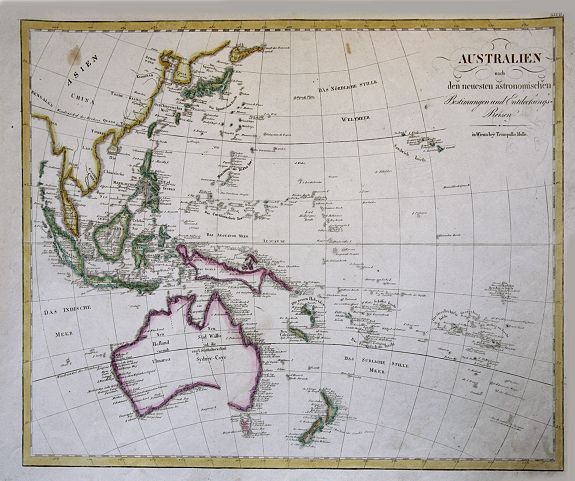 MOLLO, T., Australien nach den neuesten astronomischen Bestimungen und Entdeckungs-Reisen. in Wienn bey Tranquillo Mollo., antique map, old maps
