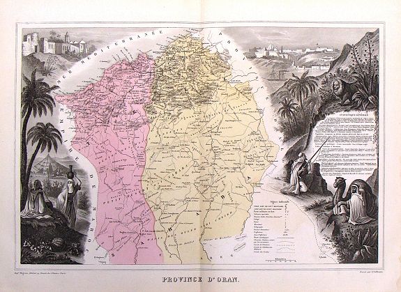 MIGEON, J., Province d'Oran., antique map, old maps