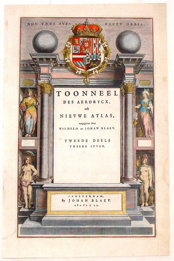 BLAEU, W., Toonneel des Aerdrycx oft Nievwe Atlas (Title Page), antique map, old maps