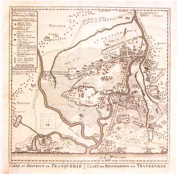 SCHLEY, J., Carte du District de Tranquebar / Caart des Regtsgebieds van Trankenbar., antique map, old maps