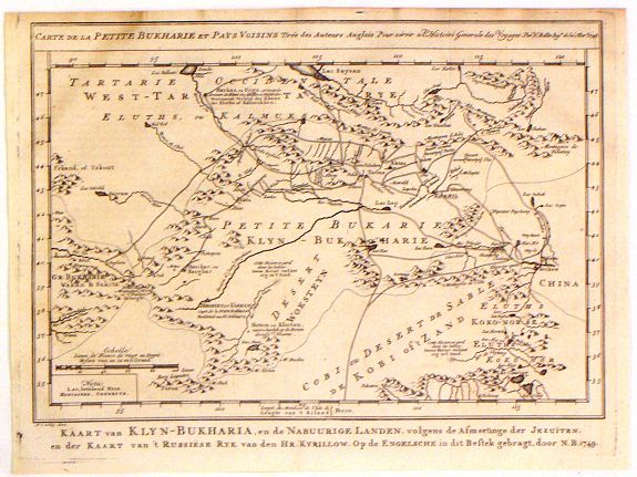 SCHLEY, J., Kaart van Klyn-Bukharia, en de Nabuurige Landen., antique map, old maps