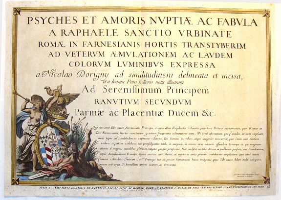 DORIGNY, N., Psyches et Amoris nuptiae ac fabula a Raphaele (Title Page), antique map, old maps
