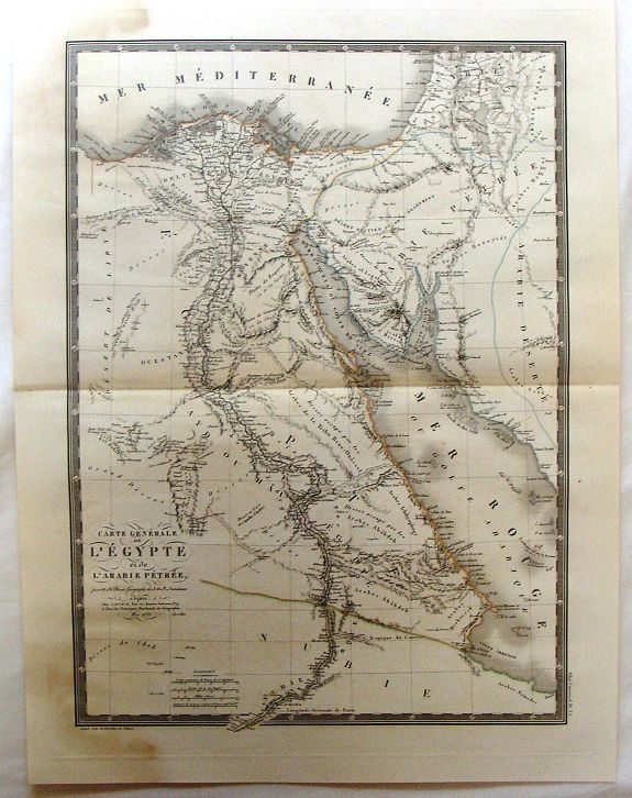 BRUE, A., Carte Generale de L'Egypte et de L'Arabie Petree., antique map, old maps