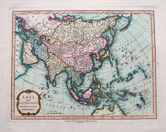LAURIE & WHITTLE, Asia and its Islands, from the most recent Authorities., antique map, old maps