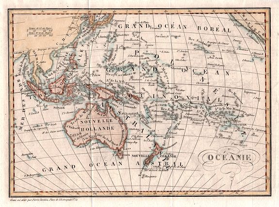DUFOUR, Auguste-Henri, OCEANIE by Auguste-Henri Dufour., antique map, old maps