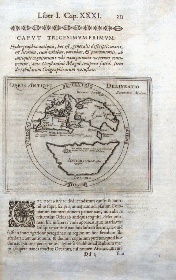 MORISOT, C. B., Orbis Antiqui Delineatio secundum Melam., antique map, old maps