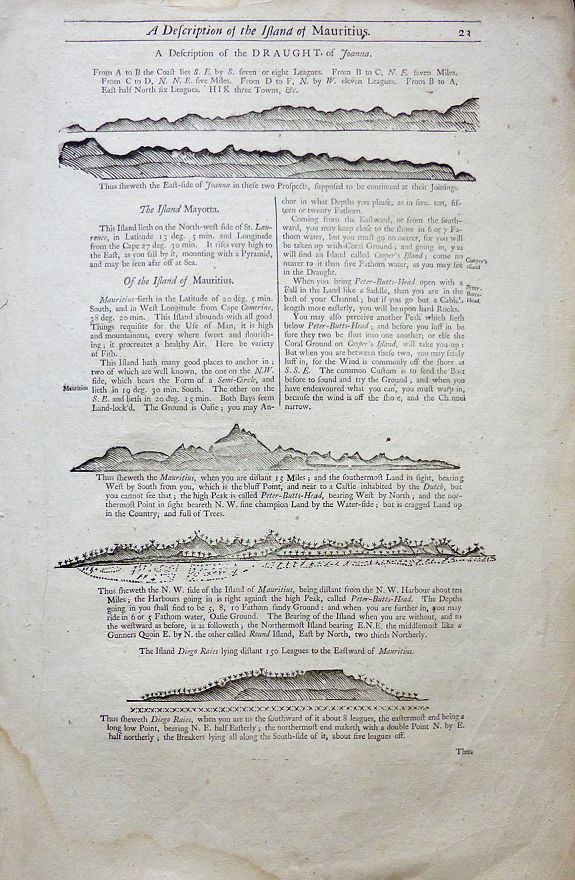 THORNTON, Samuel, A Description of the Island of Mauritius – Don Mascarenhas Island., antique map, old maps