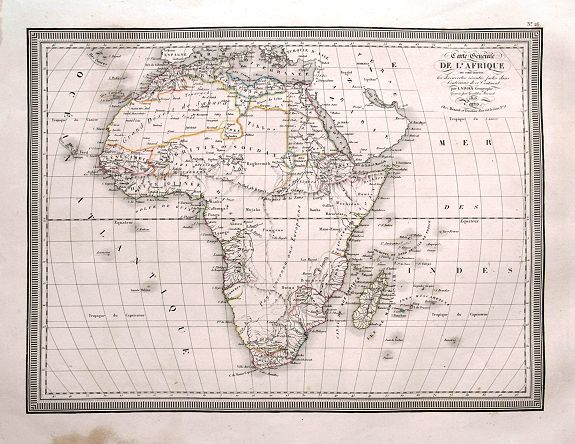 VIVIEN, L., Carte Generale de l'Afrique ou sont tracees les decouvertes recentes faites dans l'interieur de ce continent., antique map, old maps