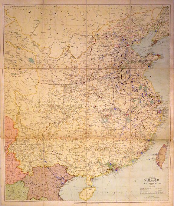 STANFORD, E., A Map of China Prepared for the China Inland Mission, antique map, old maps
