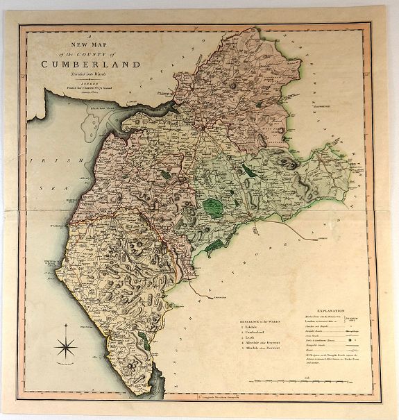 SMITH, C., A New Map of the County of Cumberland, antique map, old maps