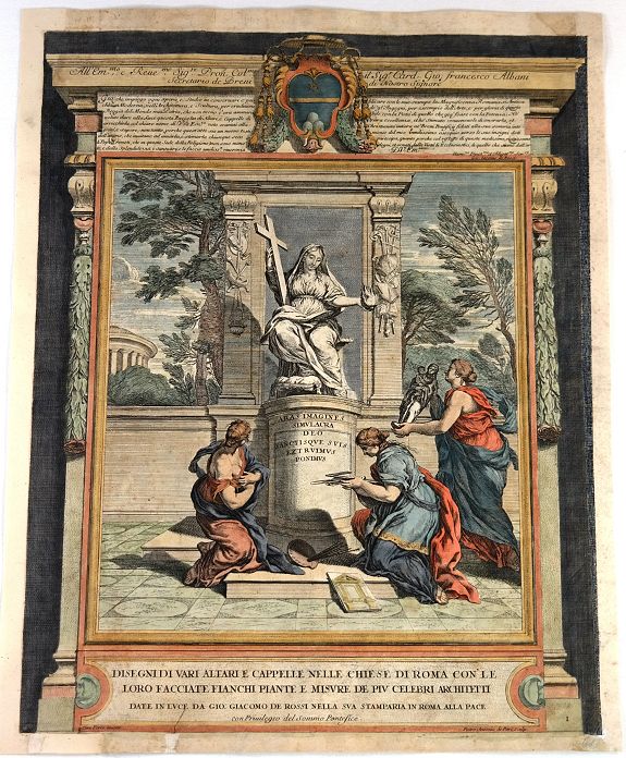 DA PIETRI, P., Disegni Di Vari Altari E Cappelle Nelle Chiese Di Roma : con le loro facciate, fianchi, piante e misure de piu celebri architetti (Frontispiece), antique map, old maps
