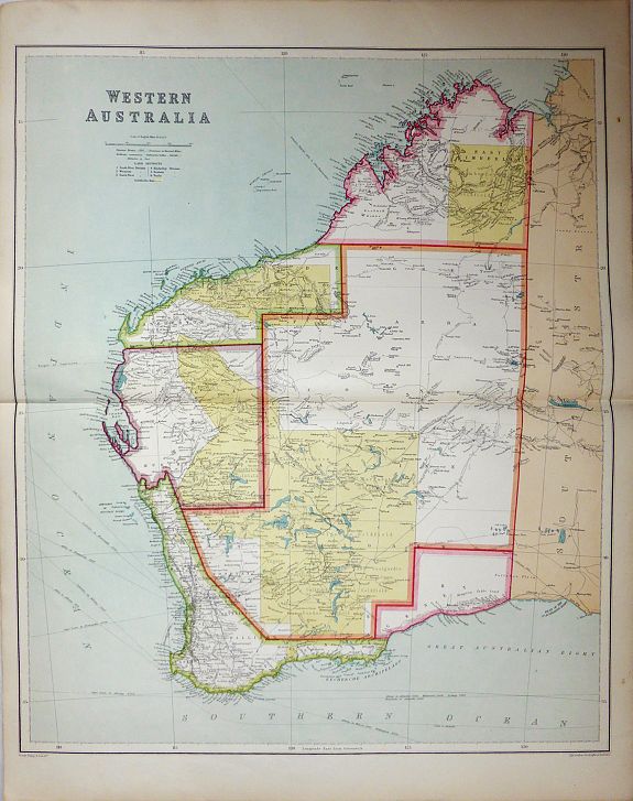 George Philip & Son., Western Australia, antique map, old maps